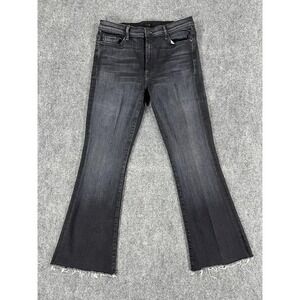 Mother Jeans Womens 34 Denim Charcoal Weekender Fray Flare Thunder Road Made USA